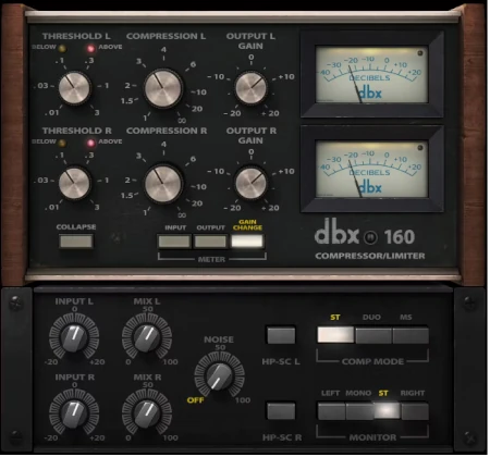 dbx 160 compressor interface plugin